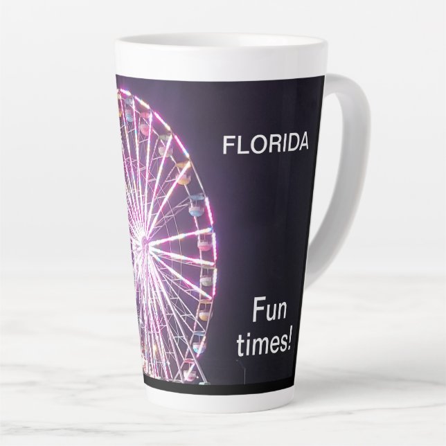 Taza De Café Latte Rueda de la Ferris Luces Florida Fun Times (Ángulo derecho)