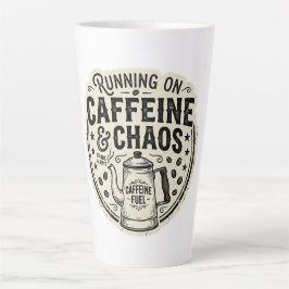 Taza De Café Latte Running on Caffeine and Chaos Vintage Coffee Pot