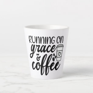 Taza De Café Latte Running on grace and coffee
