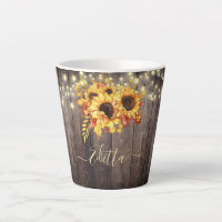Rustic Sunflowers Wood String Lights Otoño
