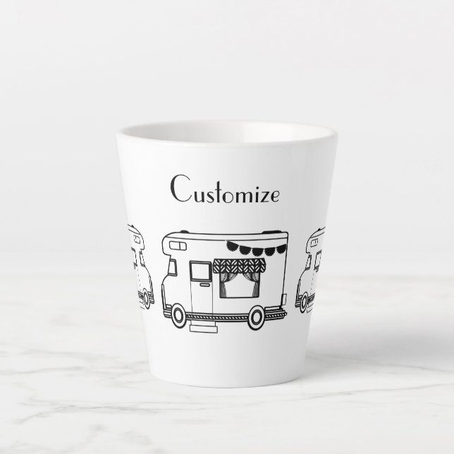 Taza De Café Latte RV Camper Caravana Thunder_Cove (Anverso)