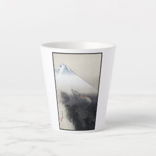 Taza De Café Latte Ryu Shoten: Dragón ascendente sobre Fuji, Japón