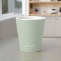 Sage Green Minimalista Moderno Monograma elegante