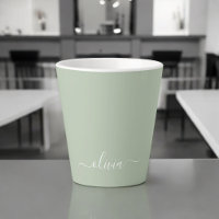 Sage Green Minimalista Moderno Monograma elegante