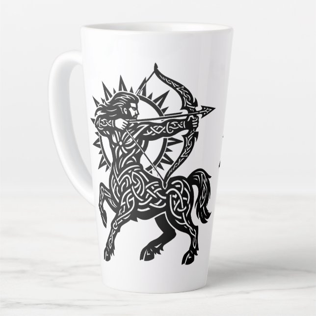 Taza De Café Latte Sagitario — El Arquero de BurnsInHell (Ángulo izquierdo)