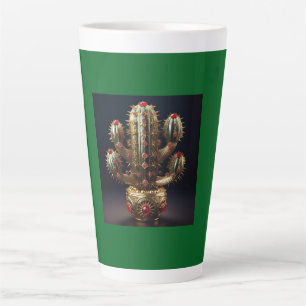Taza De Café Latte Saguaro con incrustaciones de rubí