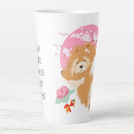 Taza De Café Latte SAKURA - Chow - Latte Mug con personalizar de text