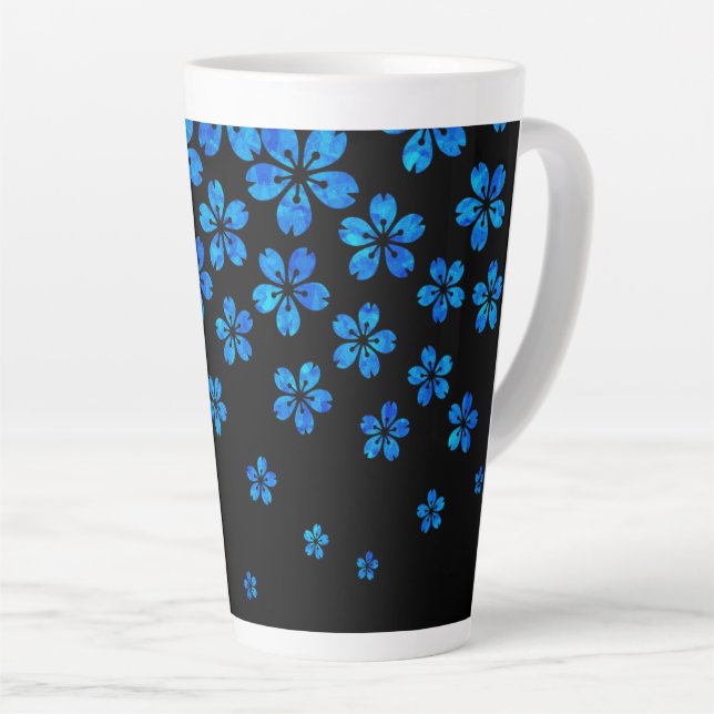 Taza De Café Latte sakura latte mug azul (Ángulo derecho)