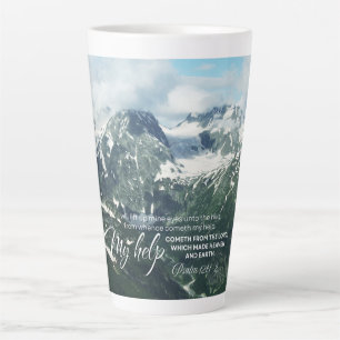 Taza De Café Latte Salmo 121 levantaré mis ojos hacia las colinas