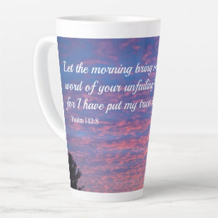 Taza De Café Latte Salmo 143:8 Gran Mug Latte