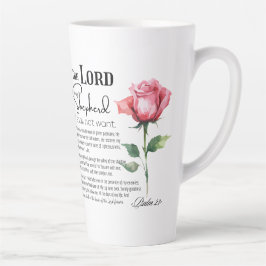 Taza De Café Latte Salmo 23 El Señor es mi Flor Pastora