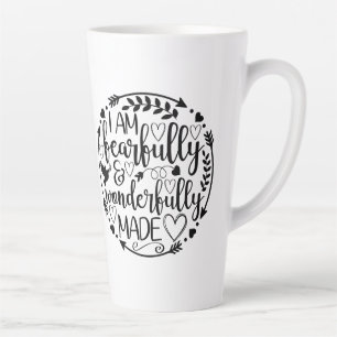 Taza De Café Latte Salmo 39 Maravillosamente Hecho Escritura Cristian
