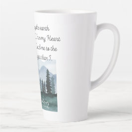 Taza De Café Latte Salmo 61:2 Conduce al Verso de la Biblia de Rock