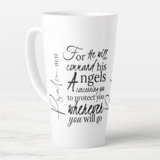 Taza De Café Latte Salmo 91 Guión Cristiana de Protección Ángel