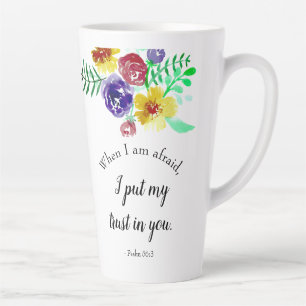 Taza De Café Latte Salmos Versículo Bíblico sobre el Miedo Confía en 