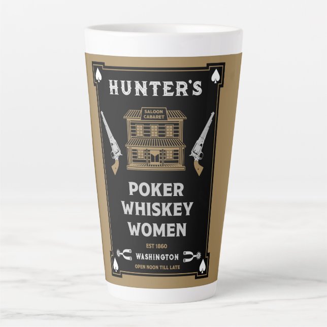 Taza De Café Latte Saloon de Cowboy American Frontier (Anverso)