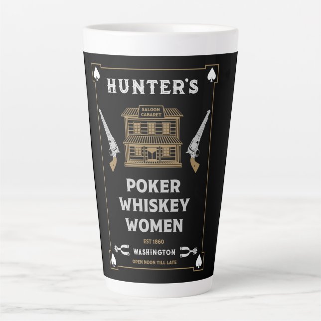 Taza De Café Latte Saloon de Cowboy American Frontier (Anverso)