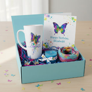 Taza De Café Latte Salpicadura de mariposa personalizada
