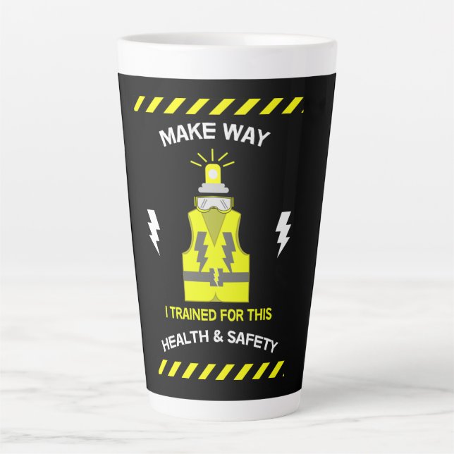 Taza De Café Latte Salud Y Seguridad Divertidas | NEBOSH | Oficial | (Anverso)