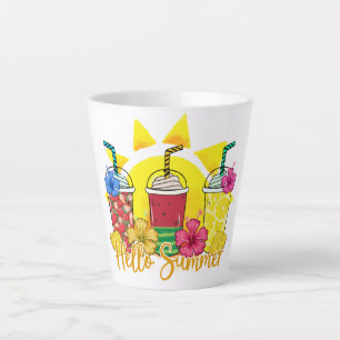 Taza De Café Latte Saludo   Fruta tropical refrescante Smoothie