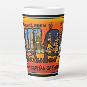 Taza De Café Latte Saludos desde Tulsa