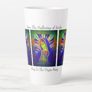 Taza De Café Latte Salven el sufrimiento de la India Latte Mug