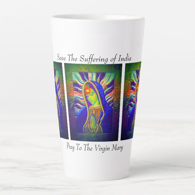 Taza De Café Latte Salven el sufrimiento de la India Latte Mug (Anverso)