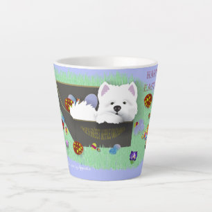 Taza De Café Latte SamPup, aprendiz de huevo de Pascua