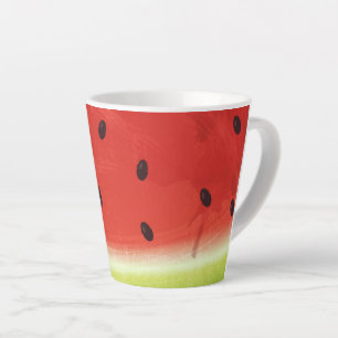 Taza De Café Latte Sandía gigante divertida rebanada de acuarela lind