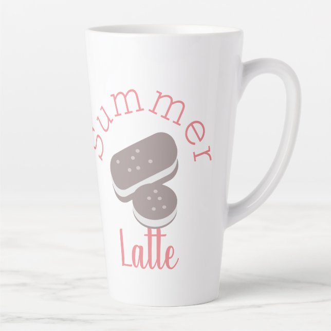 Taza De Café Latte Sándwich de helado de verano adorable (Derecha)