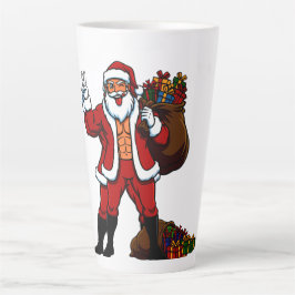 Taza De Café Latte ¡Santa Búfalo Signo de Paz! Abdominales Rotos y Na