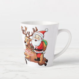 Taza De Café Latte Santa Claus Feliz Navidad