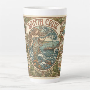 Taza De Café Latte Santa Cruz California Art‑Nouveau Costa