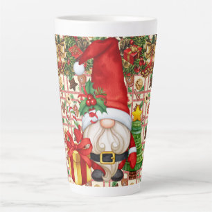 Taza De Café Latte Santa Gnome