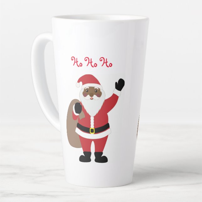 Taza De Café Latte Santa Latte Mug, afroamericano (Ángulo izquierdo)