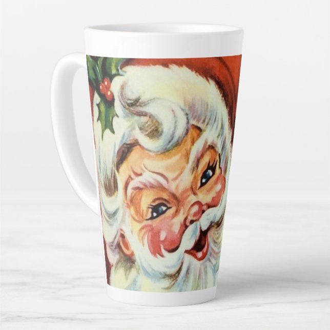 Taza De Café Latte Santa Navidad retro (Ángulo izquierdo)