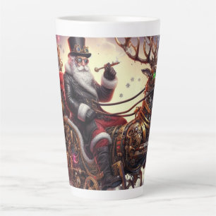 Taza De Café Latte Santa/Reno steampunk Navidad/invierno
