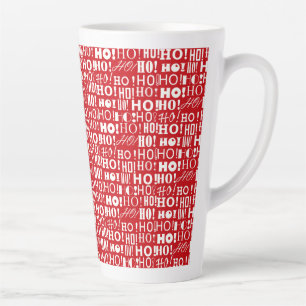 Taza De Café Latte Santa's Jolly Greeting HO! ¡Oh! ¡HO! en rojo venec