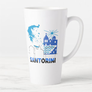 Taza De Café Latte Santorini Grecia.b