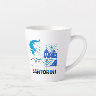 Taza De Café Latte Santorini Grecia.b