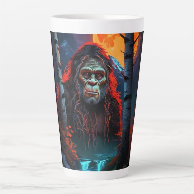 Taza De Café Latte Sasquatch Moonlit Hunt (Anverso)