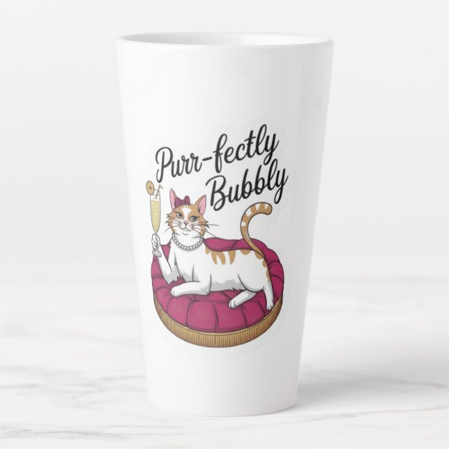 Taza De Café Latte Sassy Cat Cocktail Pegatina (Anverso)