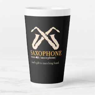 Taza De Café Latte Saxofón - Definición de Saxofón