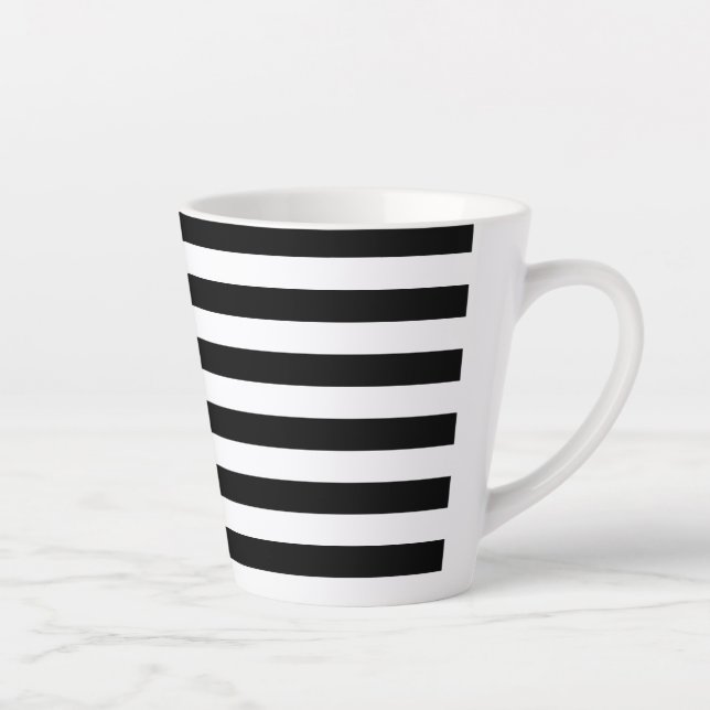 Taza De Café Latte Schwarz & Weiß gestreifte (Derecha)