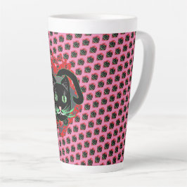 Taza De Café Latte Schwarze Katze