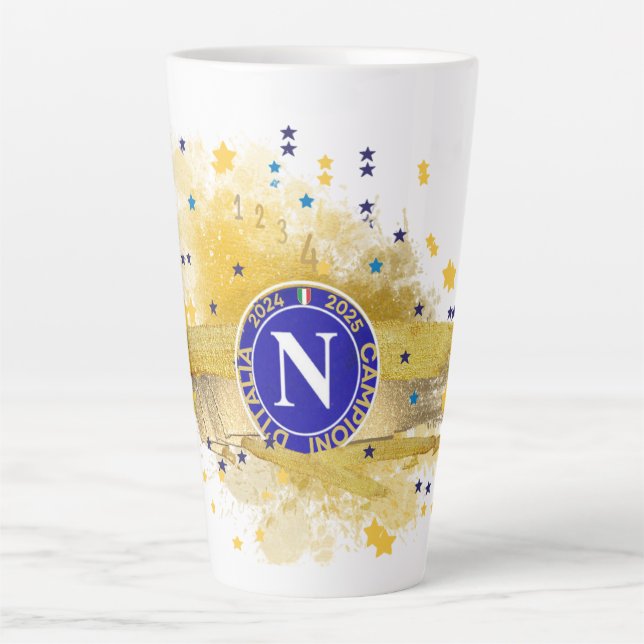 TAZA DE CAFÉ LATTE SCUDETTO NAPOLI 2025 (Anverso)