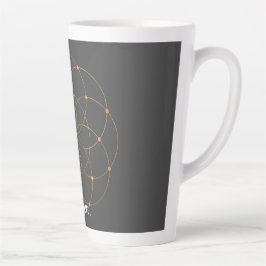 Taza De Café Latte Sé abierto Chakra y semillas de la vida