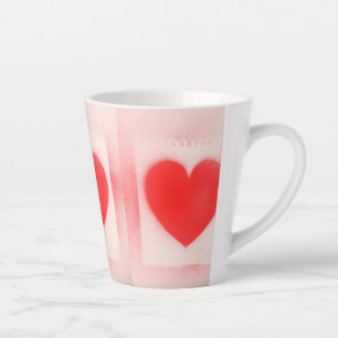 Taza De Café Latte Sé mi nota de corazón rojo de San Valentín Corazón