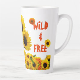 Taza De Café Latte Sé un Girasol Salvaje y Libre