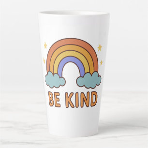 Taza De Café Latte "Sea amable con el arcoiris - Colorido diseño de c